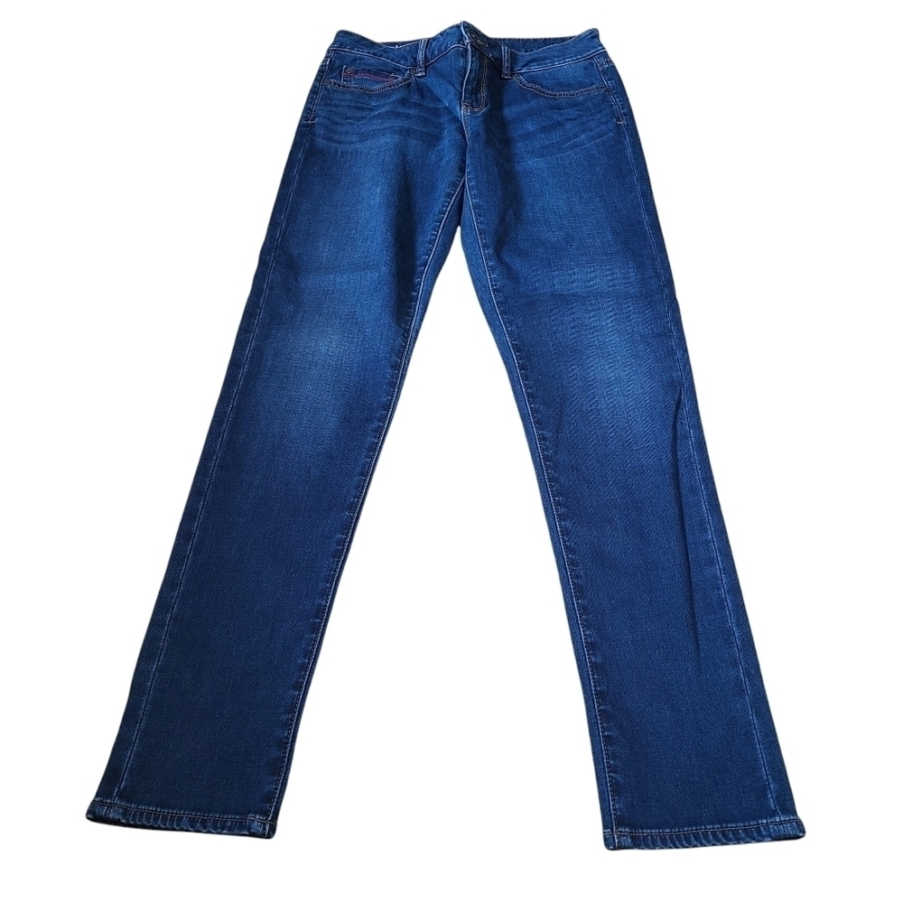 DH3 Mia Mid rise skinny  blue red denim jeans